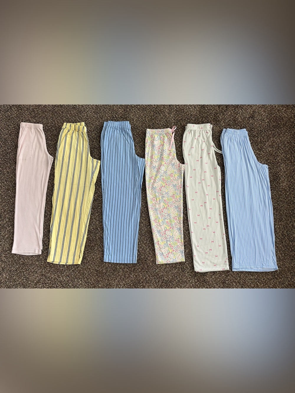 Women’s Pajama Pants Bundle — Soft Mix of Pink, Yellow, Blue & Floral (set of 6)